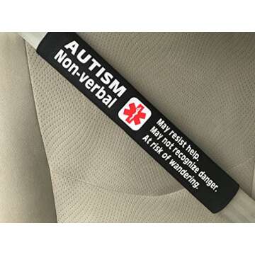 Autism Non-Verbal Medical Alert Seat Belt Cover (Royal Blue)