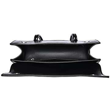 Shoulder Bag for Women Retro PU Leather Classic Clutch Tote Handbag Purse Underarm Bag (Black)