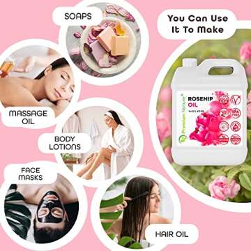 Organic Cold Pressed Rosehip Oil 16oz Moisturizing Beauty Oil