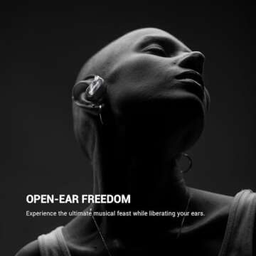OpenRock X Open-Ear Headphones, Upgraded Silicone Earhooks, 48Hrs Playtime, Comfort and Fit, IPX5 Wa...
