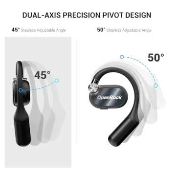 OpenRock X Open-Ear Headphones, Upgraded Silicone Earhooks, 48Hrs Playtime, Comfort and Fit, IPX5 Waterproof, ENC Microphone, Smart App, Bluetooth 5.3, Wireless Over-Ear Earbuds for Sports, Office