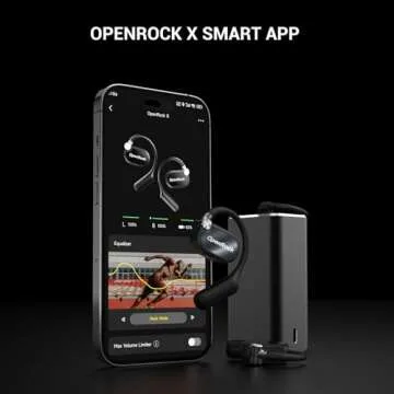 OpenRock X Open-Ear Headphones, Upgraded Silicone Earhooks, 48Hrs Playtime, Comfort and Fit, IPX5 Waterproof, ENC Microphone, Smart App, Bluetooth 5.3, Wireless Over-Ear Earbuds for Sports, Office