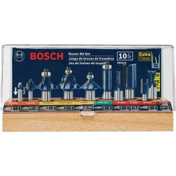 BOSCH RBS010 10-Piece Carbide Router Bit Set