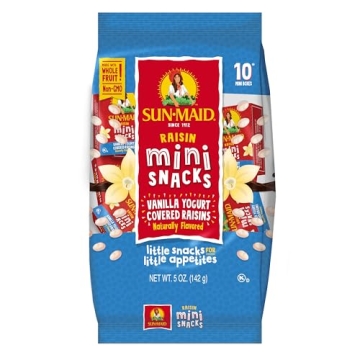 Sun-Maid Vanilla Yogurt Coated Raisins - 10 Mini Snack Packs, 0.5 oz Each