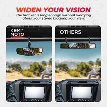 KEMIMOTO Adjustable UTV Side Mirrors for Safe Trails