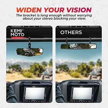 KEMIMOTO Adjustable UTV Side Mirrors for Safe Trails
