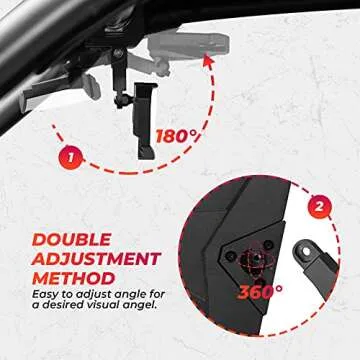 KEMIMOTO Adjustable UTV Side Mirrors for Safe Trails