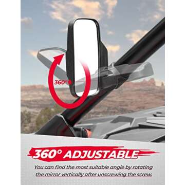 KEMIMOTO Adjustable UTV Side Mirrors for Safe Trails