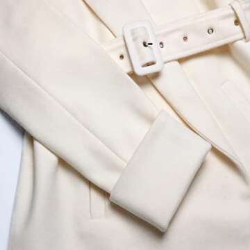 SAUKOLE Women's Winter Wool Trench Coat Wrap Large Collar High Low Jacket Outwear with Belt