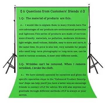 LYLYCTY Background 5x7ft Non-Woven Fabric Solid Color Green Screen Photo Backdrop Studio Photography Props