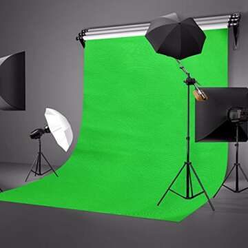 LYLYCTY Background 5x7ft Non-Woven Fabric Solid Color Green Screen Photo Backdrop Studio Photography Props