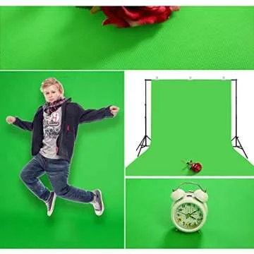 LYLYCTY Background 5x7ft Non-Woven Fabric Solid Color Green Screen Photo Backdrop Studio Photography Props