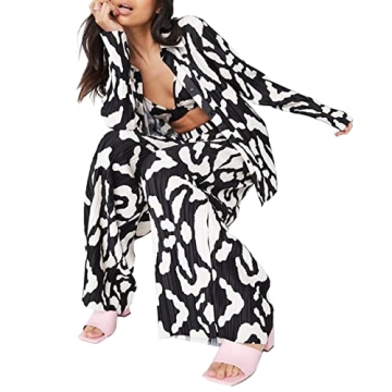 Stylish NUFIWI Women's Pleated 2 Piece Pants Outfit