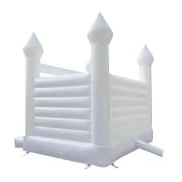 Inflatable White Bounce House Wedding Bouncy Castle Jumper with Air Blower (White, 2.5 * 2.5 * 2.5m/8 * 8 * 8ft)