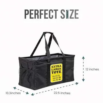 Lucazzi Extra Large Utility Tote Bag - Oversized Collapsible Large Beach Bag, Great for Pool with Sturdy Frame, Extra Side Pockets and Tons of Storage