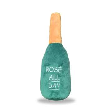 GoodBoy Dog Supply - Woof Clicquot Rosé Champagne Dog Toy for All Breed Sizes - Alcohol Dog Toys - Designer Dog Toy - Rose Wine Bottle Dog Toy - Funny & Cute Dog Toy with Squeaker