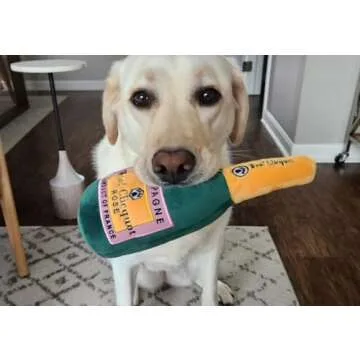 GoodBoy Dog Supply - Woof Clicquot Rosé Champagne Dog Toy for All Breed Sizes - Alcohol Dog Toys - Designer Dog Toy - Rose Wine Bottle Dog Toy - Funny & Cute Dog Toy with Squeaker