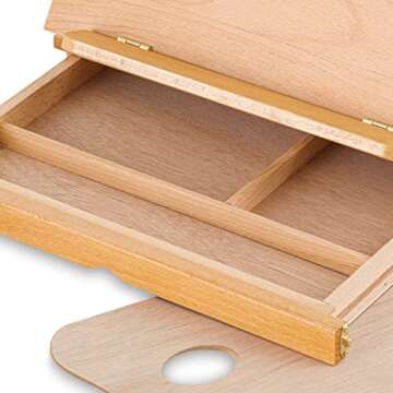 artPOP! Sketchbox Easel, Adjustable, Polished Beechwood with Storage Drawer for Art Oil, Acrylic, or Watercolor Paint, Markers, Drawing and Sketching Supplies