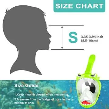 Zipoute Snorkel Full Face Snorkel Mask for Kids, Kids Snorkeling Set 180 Degree Panoramic View, Safe Anti-Leak Anti-Fog, Foldable Dry Top Snorkeling Gear for Kids Adult