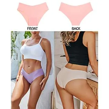 ROSYCORAL Women’s Seamless Bikini Panties Soft Stretch Invisibles Briefs No Show Hipster Underwear...