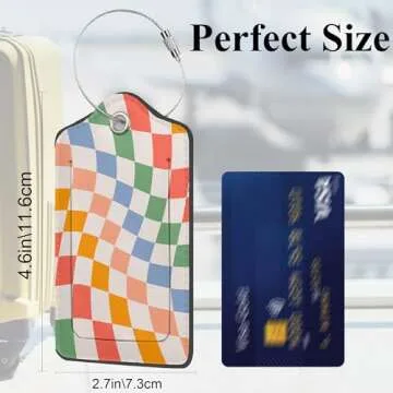 Colorful Leather Luggage Tags Set with Privacy Cover