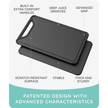 Durable Plastic Cutting Board Set - Dishwasher Safe and Non-Slip