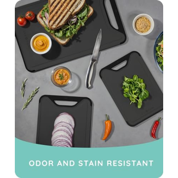 Durable Plastic Cutting Board Set - Dishwasher Safe and Non-Slip
