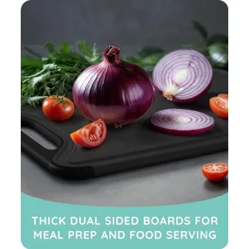 Durable Plastic Cutting Board Set - Dishwasher Safe and Non-Slip
