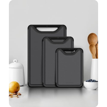 Durable Plastic Cutting Board Set - Dishwasher Safe and Non-Slip
