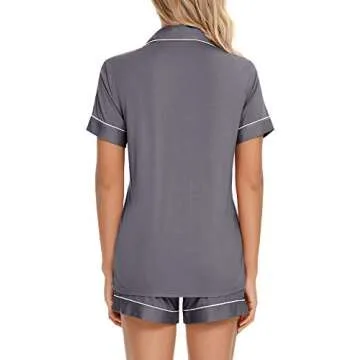 Comfortable Women's Short Pajamas Set - Ideal Sleepwear Gray X-Large