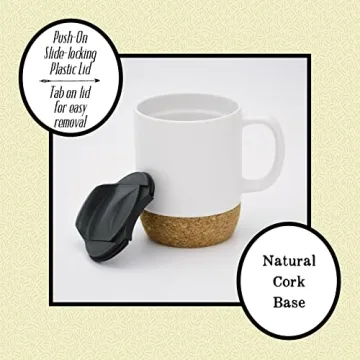 Ceramic Designer Coffee Mug | Grace upon Grace | Holds 14 ounces | Cork Bottom with Lid | Great for Coffee, Tea, Soups, Hot Chocolate