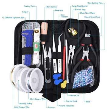 KINCREA Jewelry Making Tools with Jewelry Making Supplies Kit, Jewelry Wires and Jewelry Findings fo...