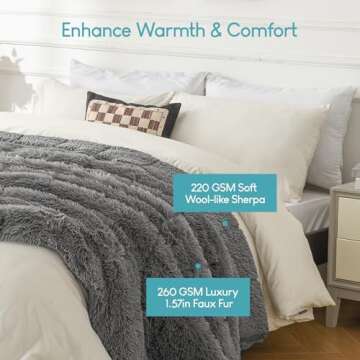Cottonblue Faux Fur Weighted Blanket for Cozy Comfort