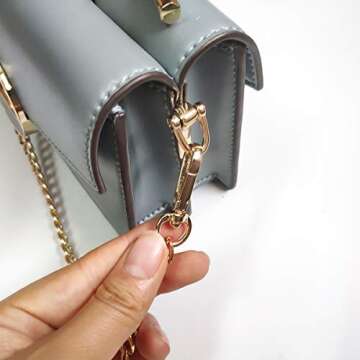 Gnognauq 3 Pieces 15.7 inch Purse Chain Strap Flat Chain Strap Handbag Chains with Metal Buckles for Clutch Wallet Satchel Tote Bags Chain Replacement Strap