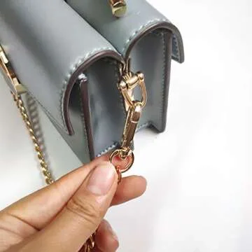 Gnognauq 3 Pieces 15.7 inch Purse Chain Strap Flat Chain Strap Handbag Chains with Metal Buckles for Clutch Wallet Satchel Tote Bags Chain Replacement Strap