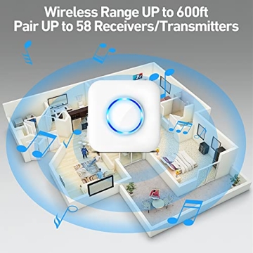 Satisure Wireless Door Chime Alarm 600ft Range 58 Tones