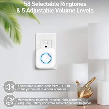 Satisure Wireless Door Chime Alarm 600ft Range 58 Tones