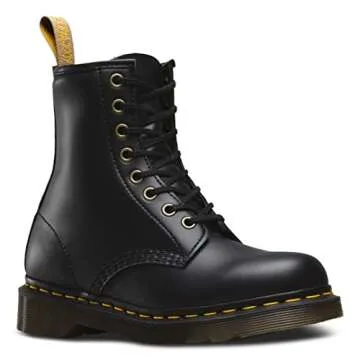Dr. Martens Unisex Vegan 1460 8 Eye Boot, Black Felix Rub Off, 8 Women/7 Men
