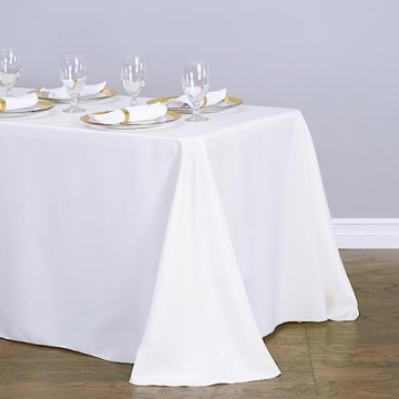 Premium LinenTablecloth 90 x 132 Inch Rectangular Tablecloth with Rounded Corners