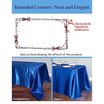 Premium LinenTablecloth 90 x 132 Inch Rectangular Tablecloth with Rounded Corners