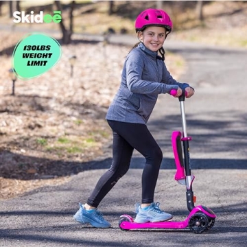 SKIDEE Kids Adjustable Kick Scooter with LED Wheels