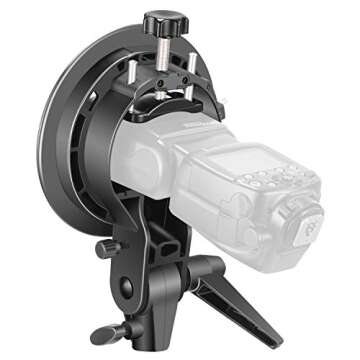 NEEWER S Type Bracket Holder with Bowens Mount for Square Head Flash Speedlite Compatible with Godox AD200Pro NEEWER Z760 NW760 NW700 TT560 Q3, Large Handle, Umbrella Mount, ST-FS