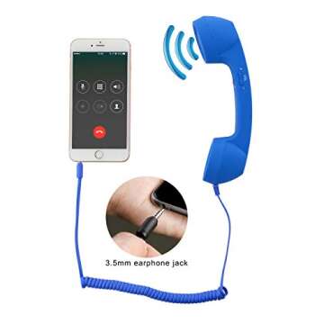 CM Vintage Retro Telephone Handset Cell Phone Receiver MIC Microphone for Cellphone Smartphone, 3.5 ...