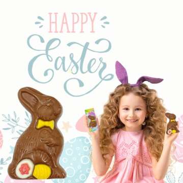Fruidles Milk Chocolate Easter Bunny Holiday Treats, Decorated Solid Smooth Milk Chocolate, Party Ba...