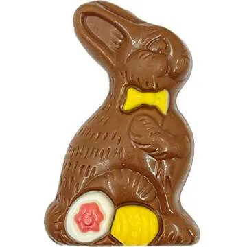 Fruidles Milk Chocolate Easter Bunny Holiday Treats, Decorated Solid Smooth Milk Chocolate, Party Bag Fillers, Individually Boxed, Kosher Certified Dairy, 1oz Chocolate Bar (6-Pack)