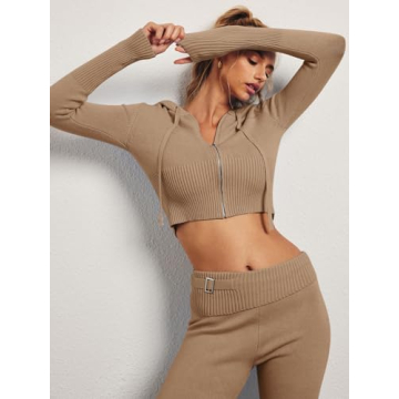 LILLUSORY Cozy Two-Piece Winter Set Stylish Loungewear