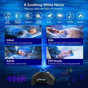 Aurora Projector with Remote, Bluetooth, and White Noise