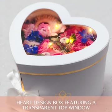 BBJ WRAPS Heart Shaped Flower Gift Boxes with Lids