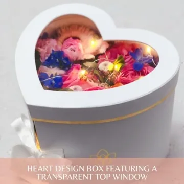 BBJ WRAPS Heart Shaped Flower Gift Boxes with Lids