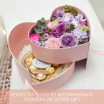 BBJ WRAPS Heart Shaped Flower Gift Boxes with Lids